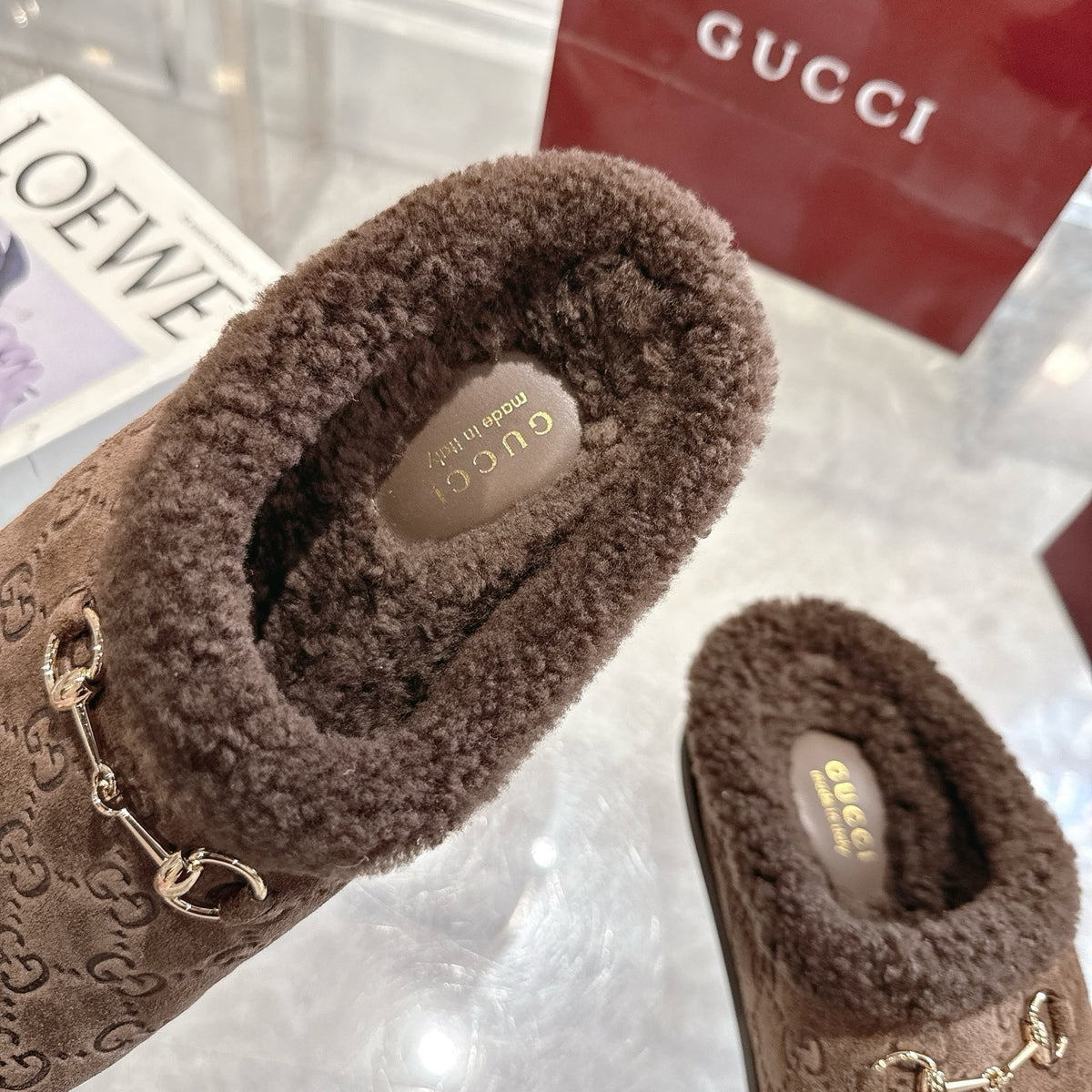 Gucci Women Mule With Horsebit Dark Brown