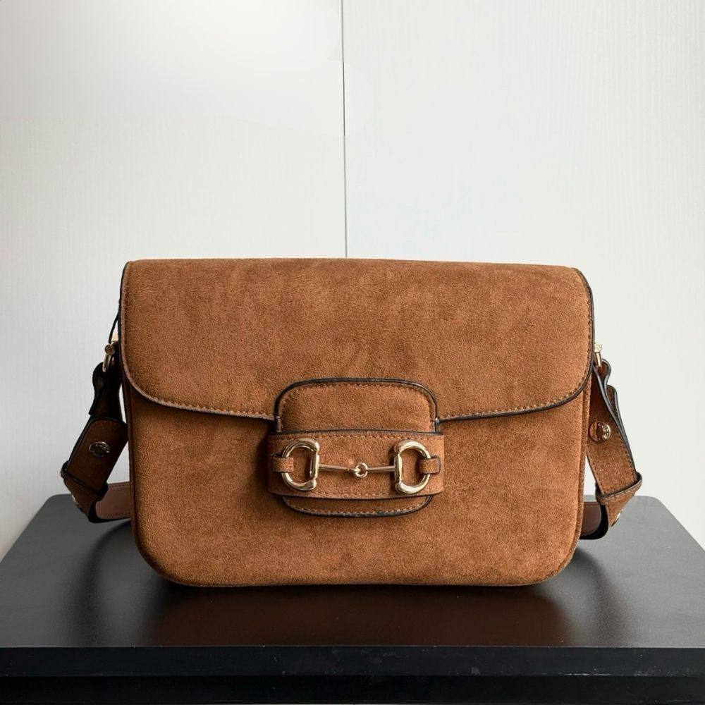 Gucci Horsebit 1955 Aura Small Shoulder Bag Brown 26Cm