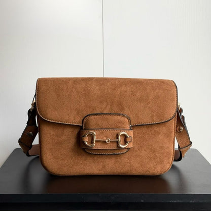 Gucci Horsebit 1955 Aura Small Shoulder Bag Brown 26Cm
