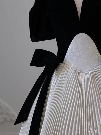 Pretty Ball Gown Off The Shoulder Black Velvet Long Prom Dresses Party Evening Dress C3798
