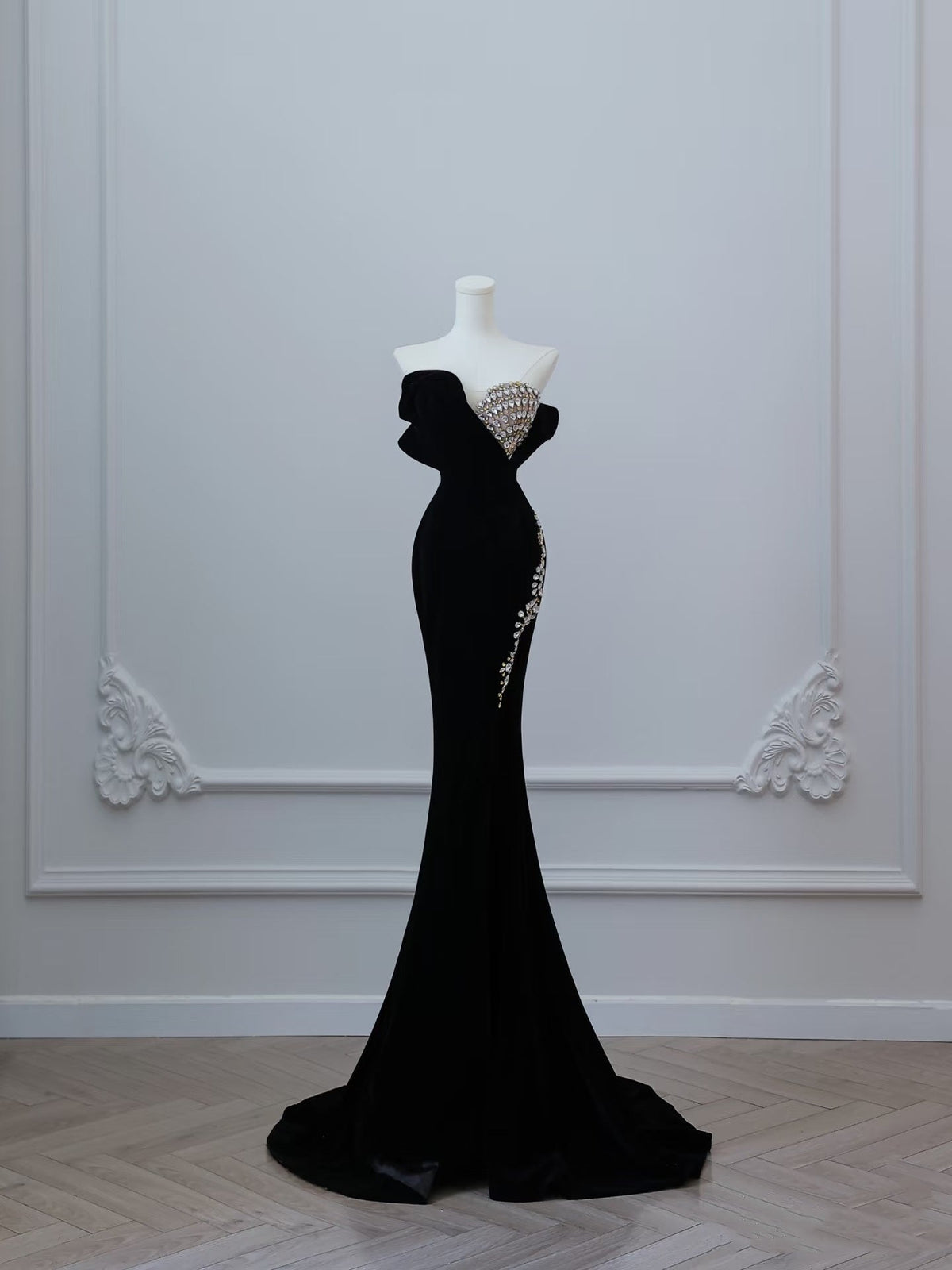 Sexy Mermaid Sweetheart Black Long Prom Dresses Evening Gowns