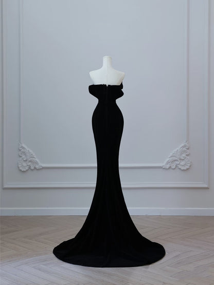 Sexy Mermaid Sweetheart Black Long Prom Dresses Evening Gowns