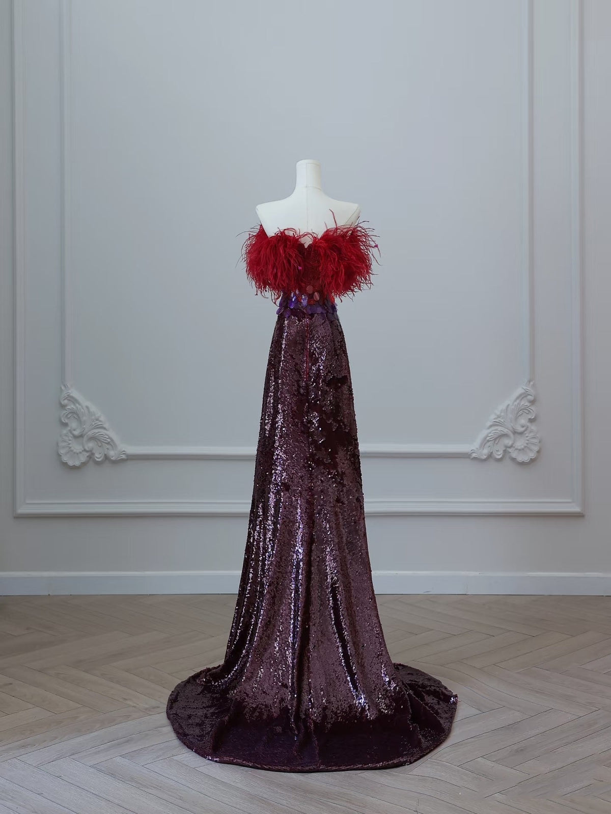 Sexy A Line Strapless Sequin Long Prom Dresses Evening Gowns