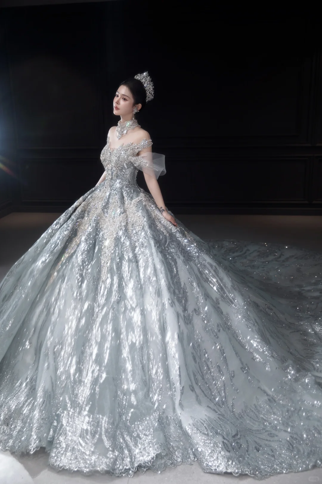 Timeless Ball Gown Off The Shoulder Tulle Sequin Long Wedding Dresses C4038