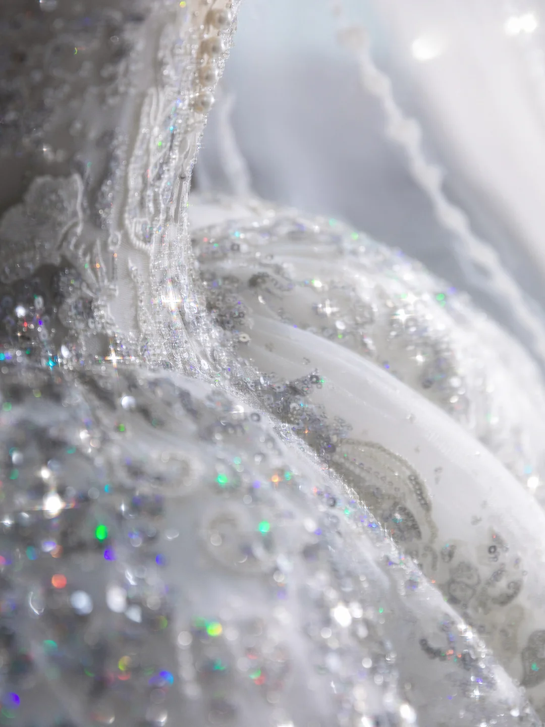 Timeless Ball Gown Tulle Sequin With Veil Long Wedding Dresses C4125