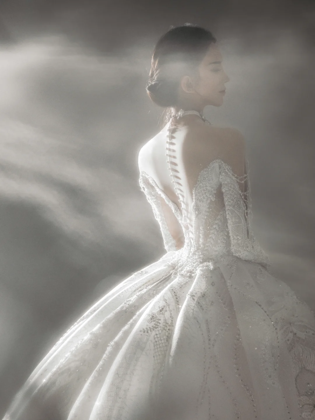 Timeless Ball Gown Off The Shoulder Tulle Lace Beaded Long Sleeves Long Wedding Dresses C4135