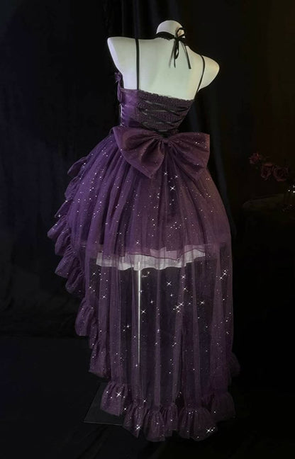 Shiny Ball Gown Spaghetti Straps Tulle Sequin Short Homecoming Dress 19th Birthday Outfits C5249