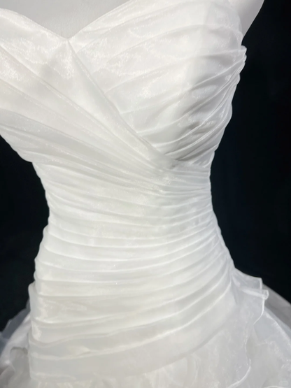 Vintage Ball Gown Spaghetti Straps Pleated Chiffon Without Sleeves Long Prom Dress, Evening Dress C6536