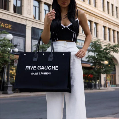 SAINT LAURENT Rive Gauche canvas tote