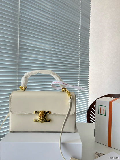CELINE BOX TRIOMPHE IN NATURAL CALFSKIN WHITE 23CM