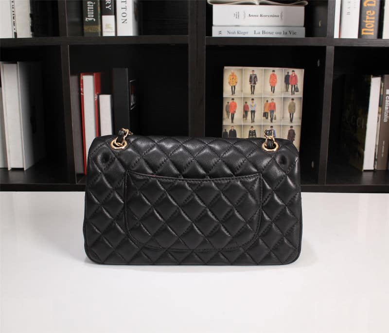 Chanel Classic Flap Black Gold Hardware 25Cm