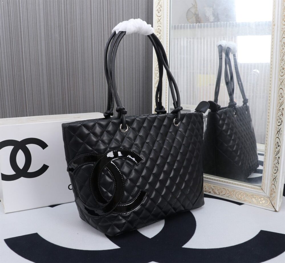 Chanel Cambon Line Large Tote Bag In Black 41Cm A25169