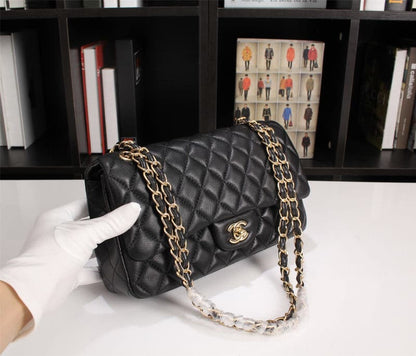 Chanel Classic Flap Black Gold Hardware 25Cm
