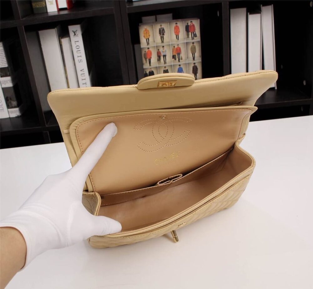 Chanel Classic Flap Beige Gold Hardware 25Cm