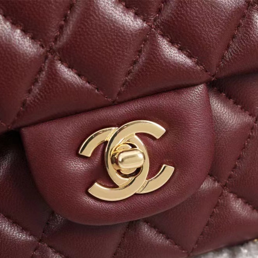 Chanel Classic Handbag Red 25Cm