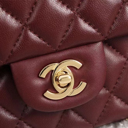Chanel Classic Handbag Red 25Cm