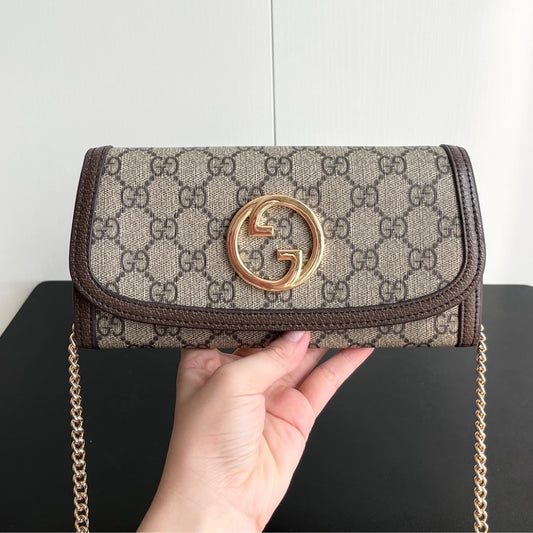 Gucci Blondie Continental Chain Wallet Beige ‎‎21Cm 725215 K9GSG 8358