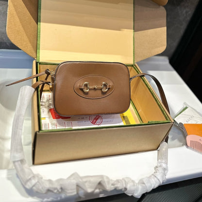 Gucci Horsebit 1955 Mini Shoulder Bag Brown 18Cm ‎760196 1AAQD 2361