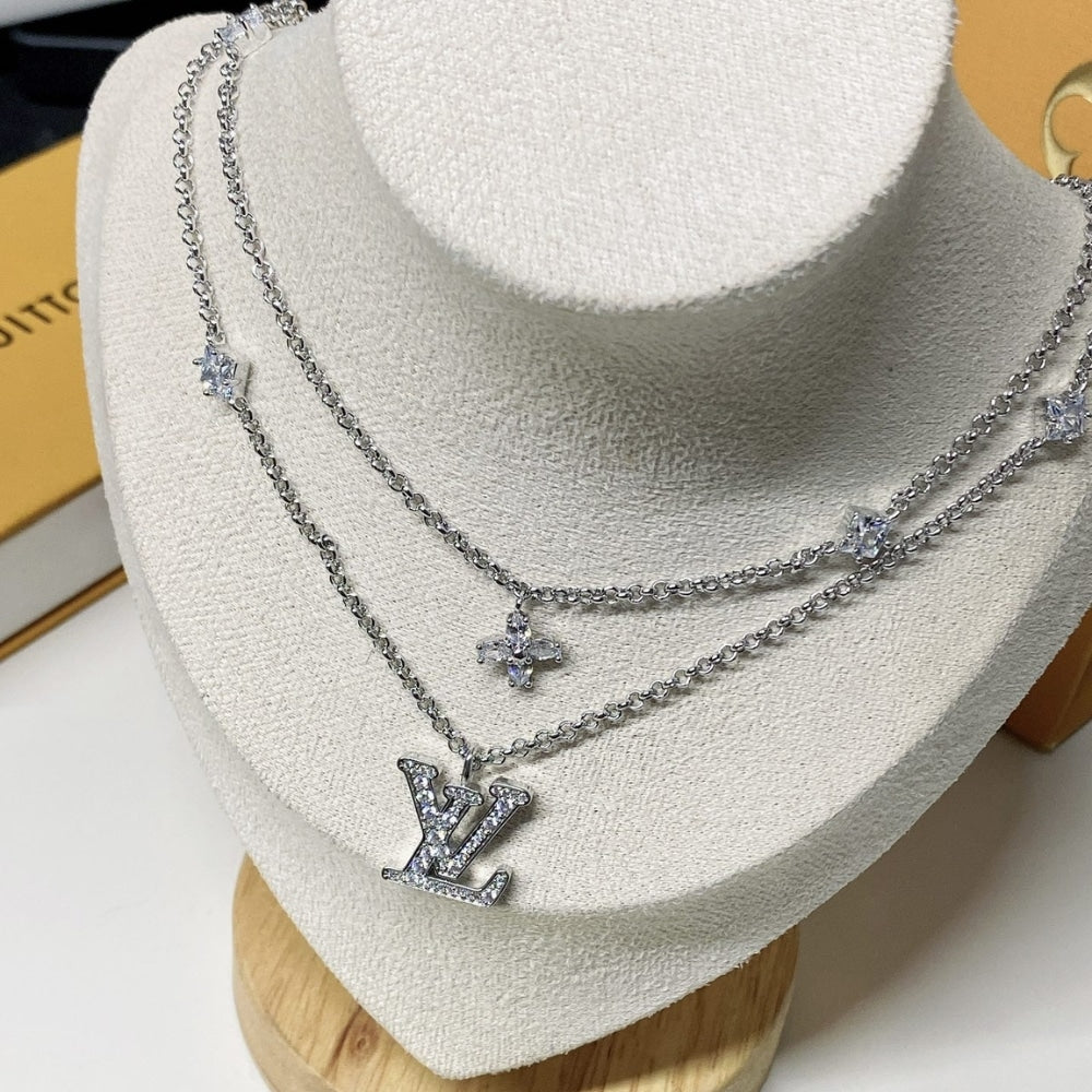 LOUIS VUITTON LADY LV NECKLACE PALLADIM M02515