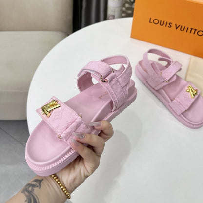 LOUIS VUITTON LV SUNSET FLAT COMFORT SANDAL ROSE 1ADIDB