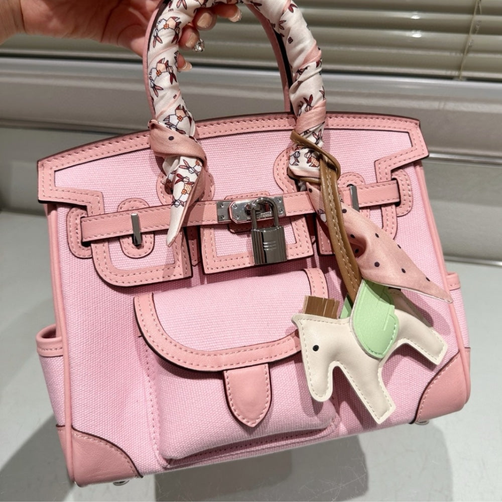 HERMÈS BIRKIN 25 CARGO TRAVEL BAG PINK 25CM