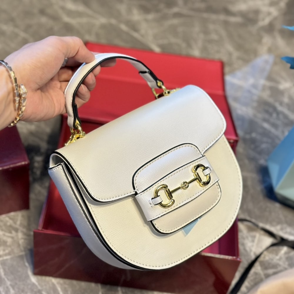 Gucci Horsebit 1955 Mini Top Handle Bag White 14Cm 781387 1AAQD 9022