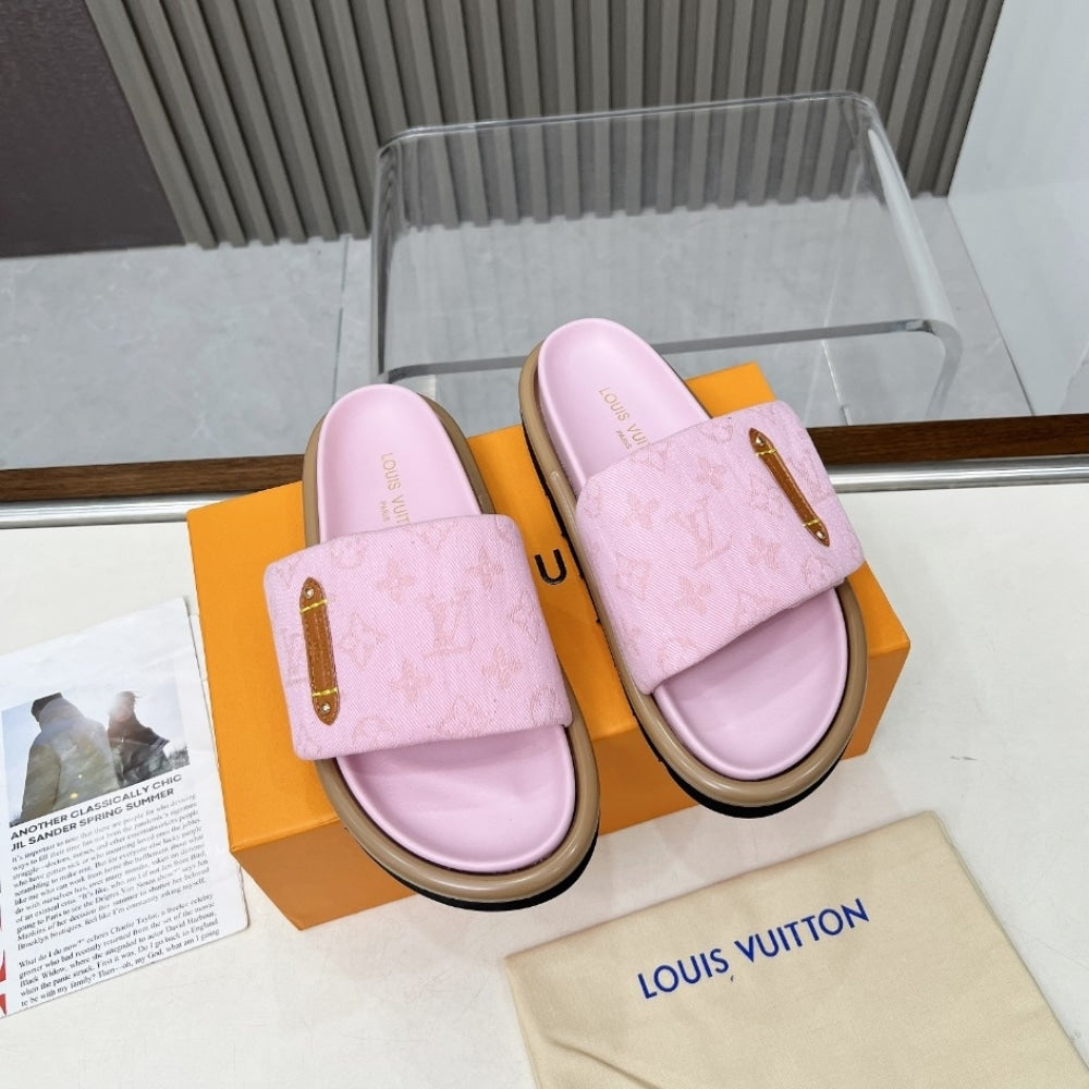 LOUIS VUITTON POOL PILLOW FLAT COMFORT MULE ROSE 1AGUZD