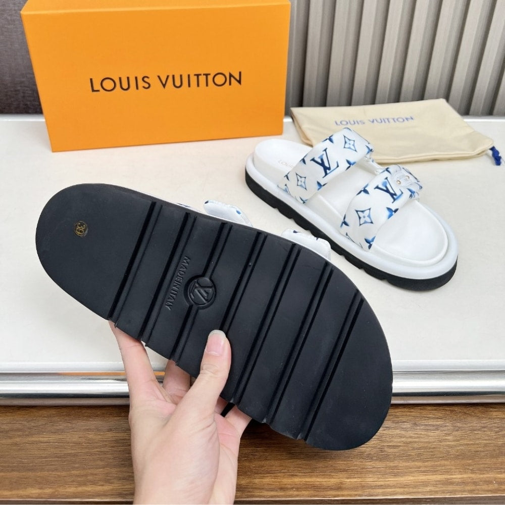LOUIS VUITTON POOL PILLOW COMFORT MULE BLUE 1AHMKL