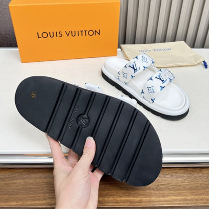 LOUIS VUITTON POOL PILLOW COMFORT MULE BLUE 1AHMKL