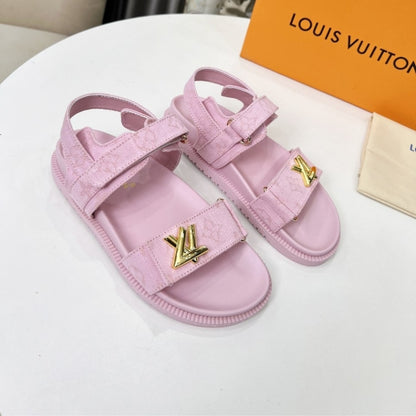 LOUIS VUITTON LV SUNSET FLAT COMFORT SANDAL ROSE 1ADIDB