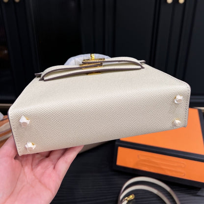 Hermes Kelly Mini Epsom Handbag Craie 20Cm