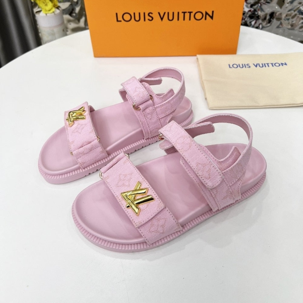 LOUIS VUITTON LV SUNSET FLAT COMFORT SANDAL ROSE 1ADIDB
