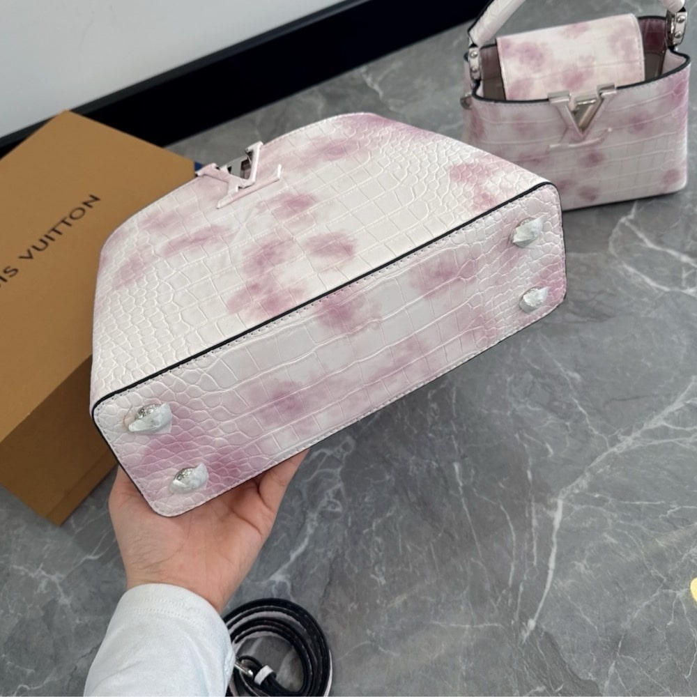 Louis Vuitton Capucines BB Bag Pink And White 27Cm