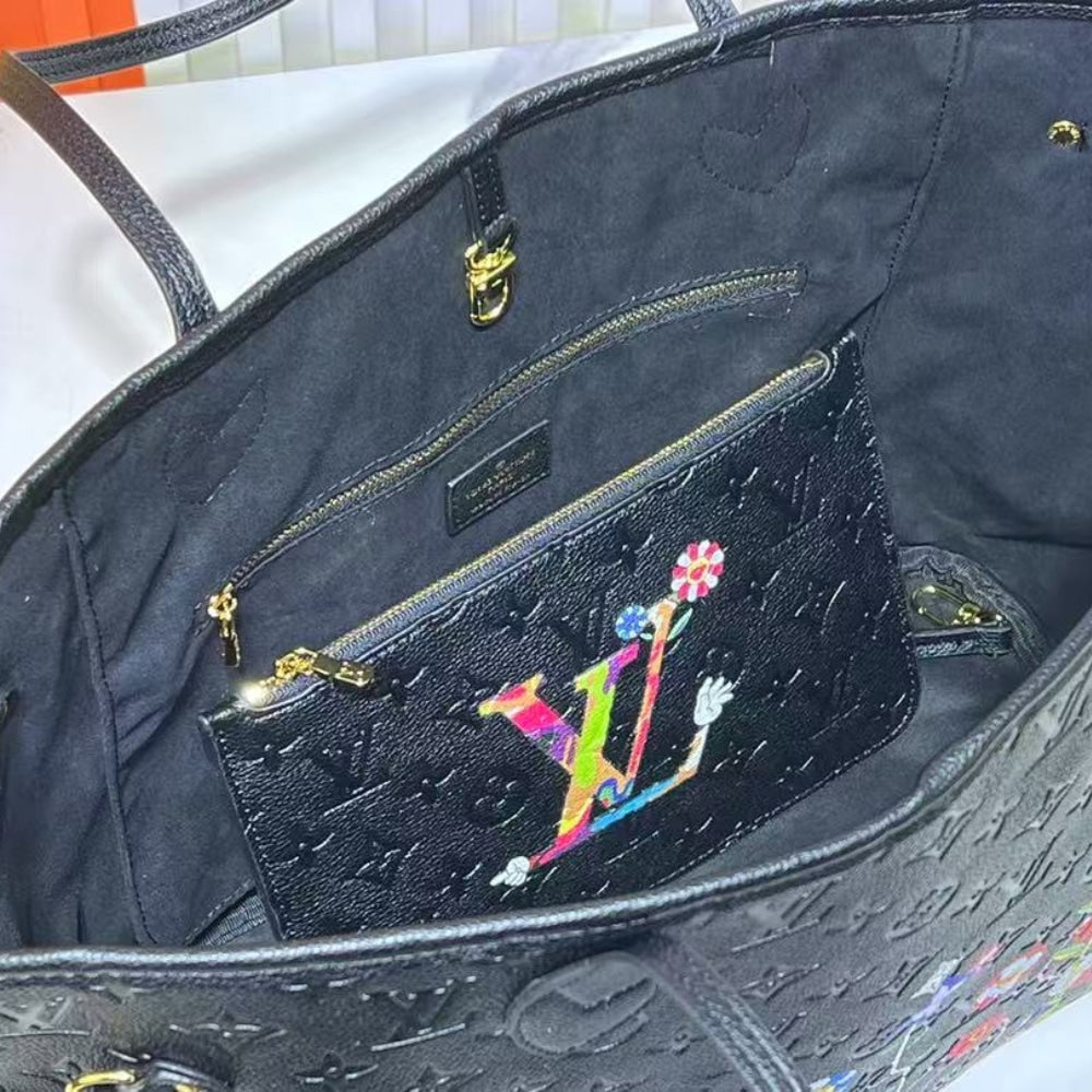 Louis Vuitton X Takashi Murakami Superflat Neverfull MM Black 31Cm M13675