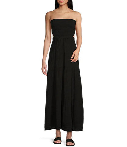 Advanced surfing strapless backless prom dress