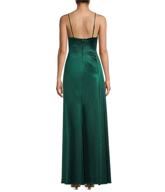 Satin Sweetheart Neckline Side Drop Prom Dress