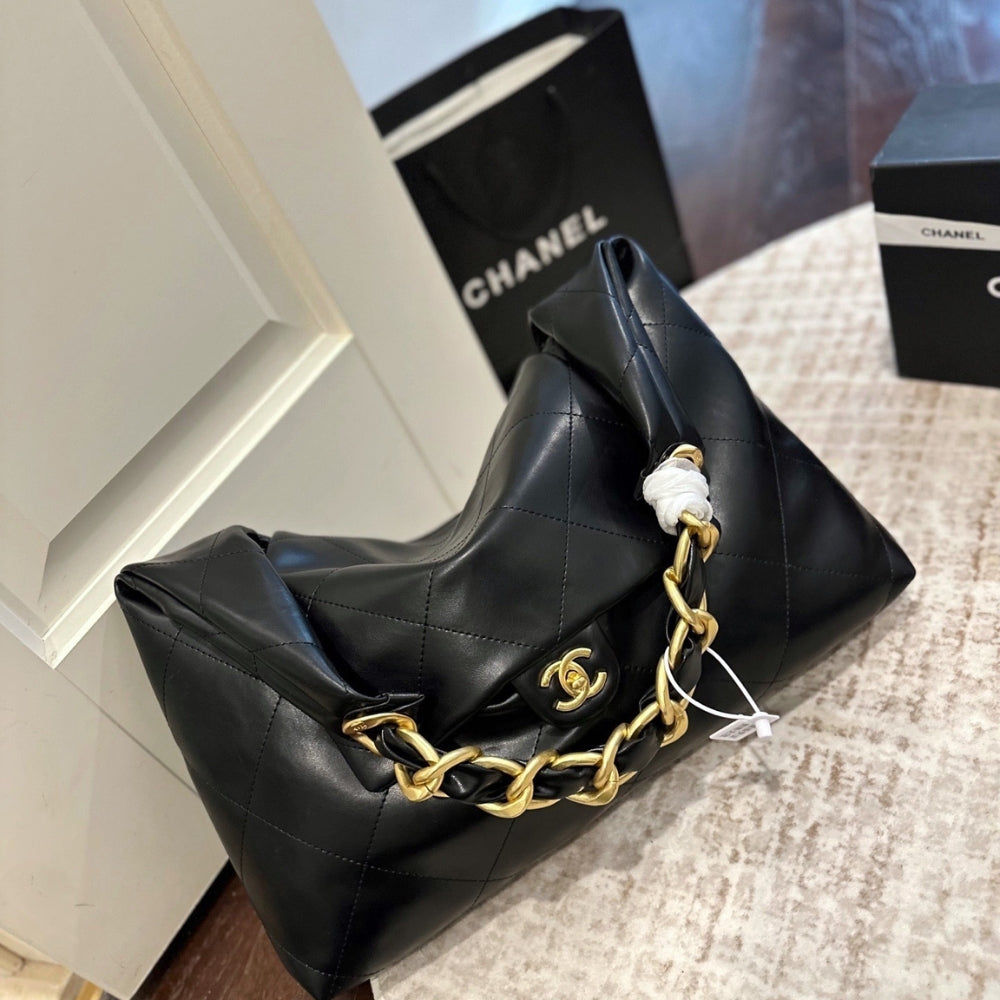 Chanel Maxi Hobo Bag Black  43Cm