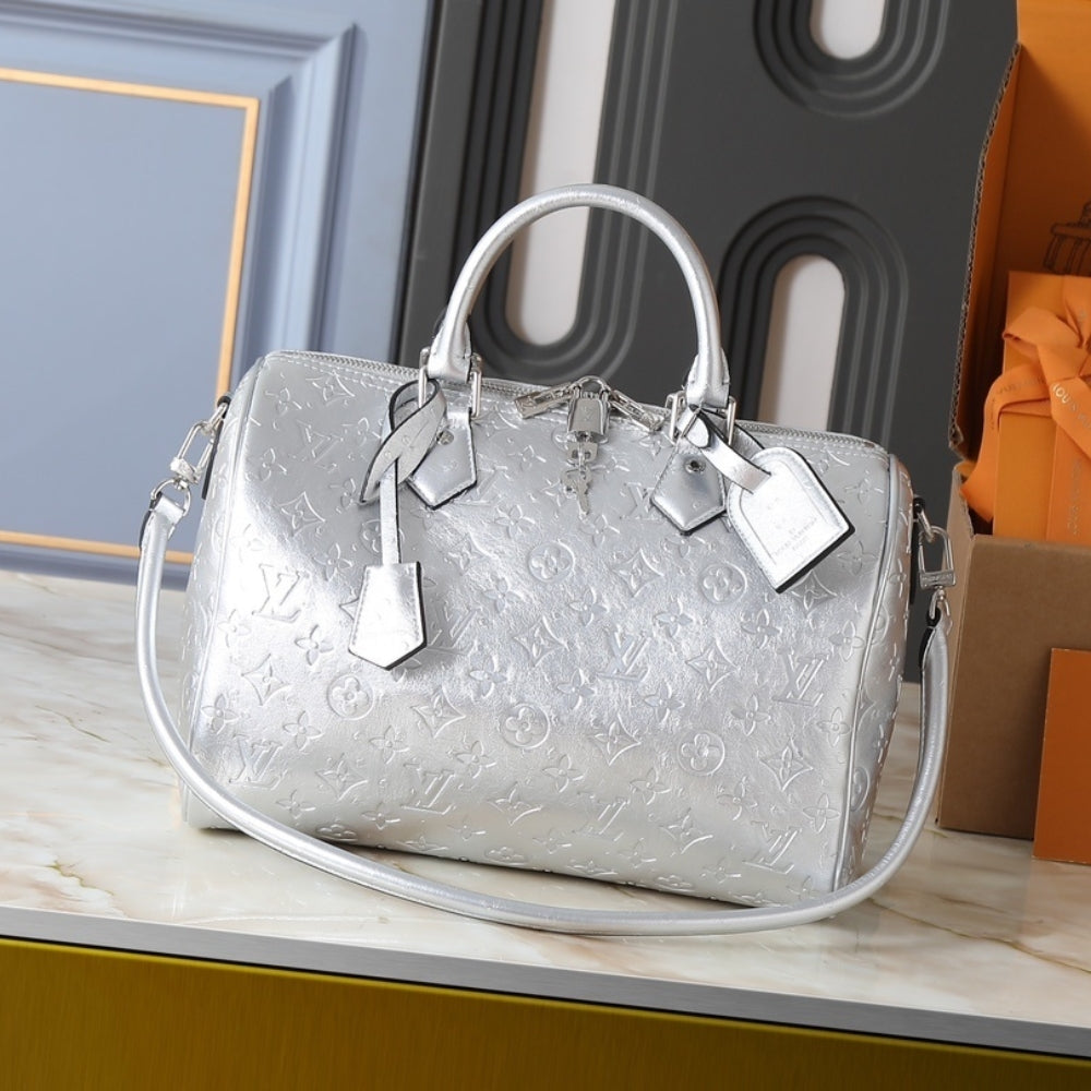 Louis Vuitton Speedy Soft Bandoulière 30 Monogram Silver 30Cm N89437