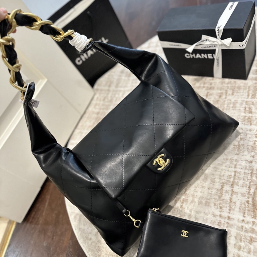 Chanel Maxi Hobo Bag Black  43Cm