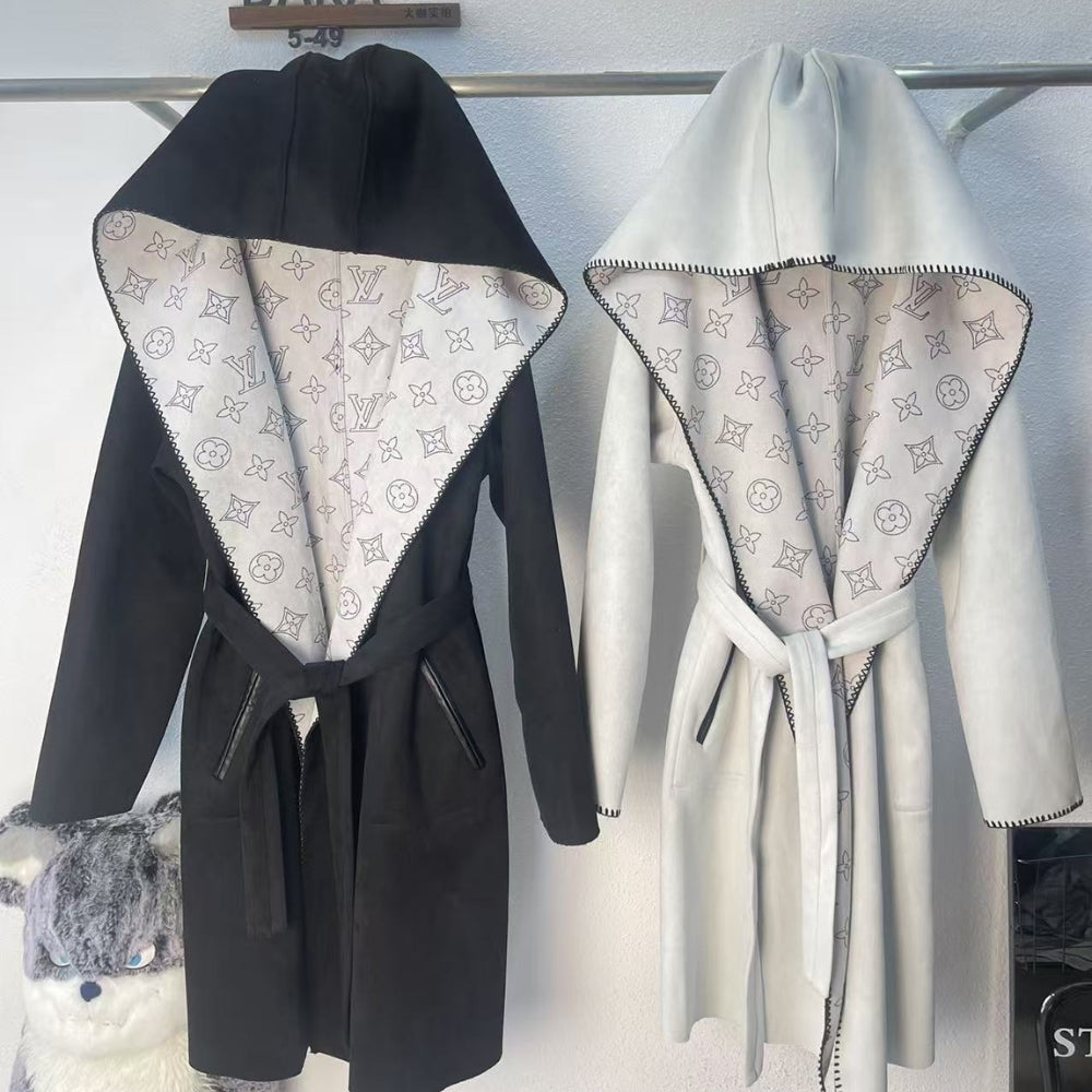 Louis Vuitton Reversible Mahina Monogram Wrap Coat Black