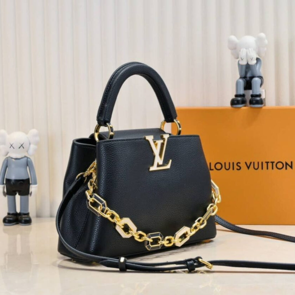 Louis Vuitton Capucines BB Bag With Charm Black 27Cm