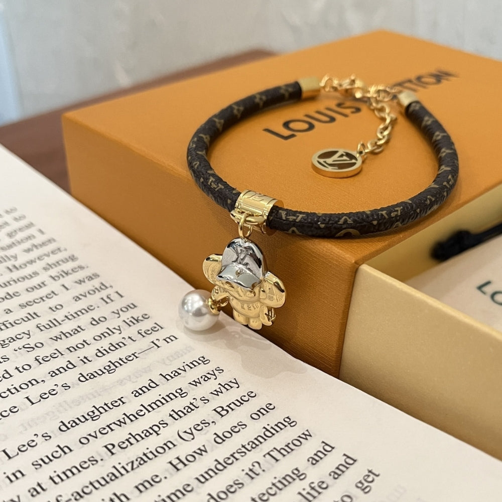 Louis Vuitton Vivienne Bracelet Monogram Gold Brown