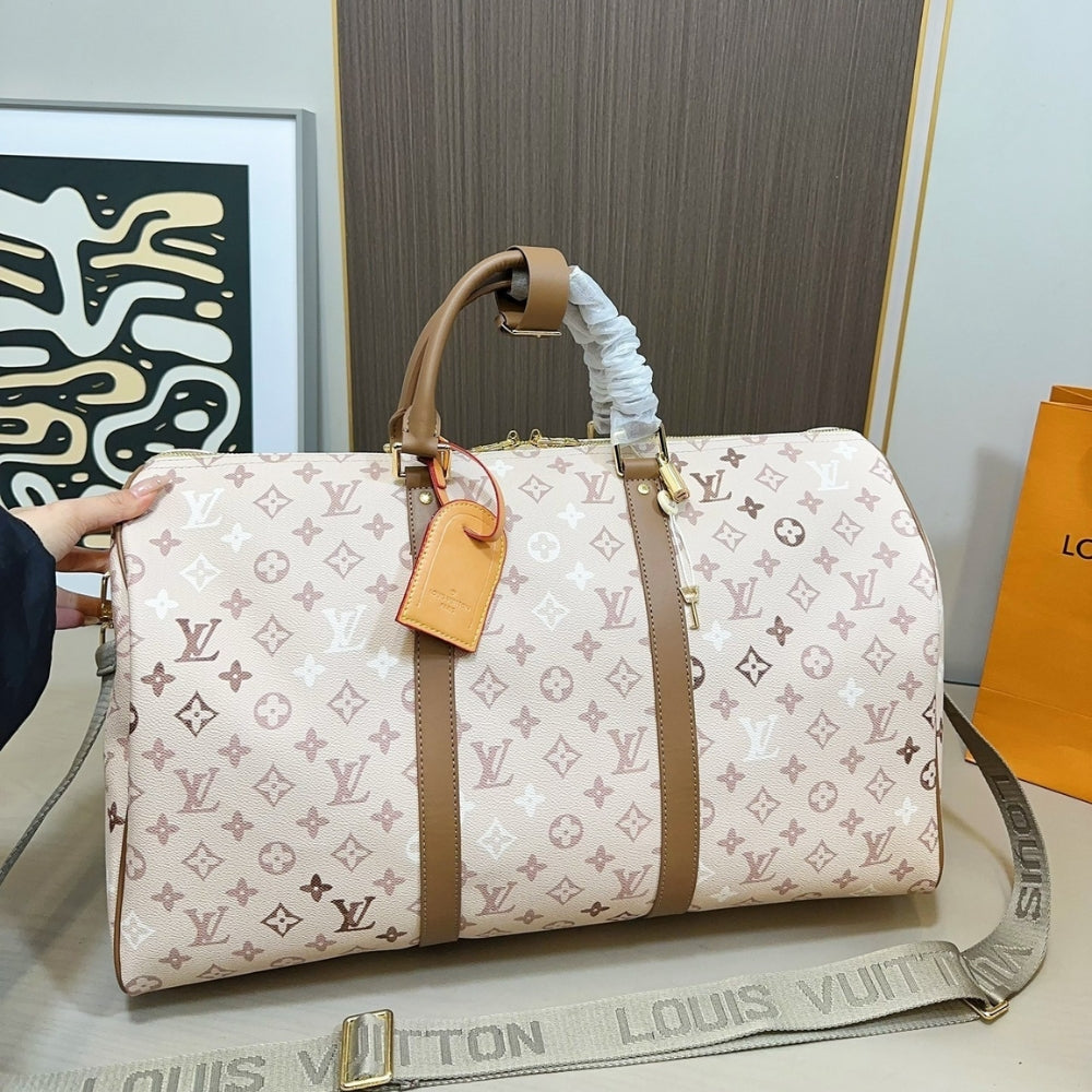 Louis Vuitton Keepall Bandoulière 50 Monogram Beige 50Cm