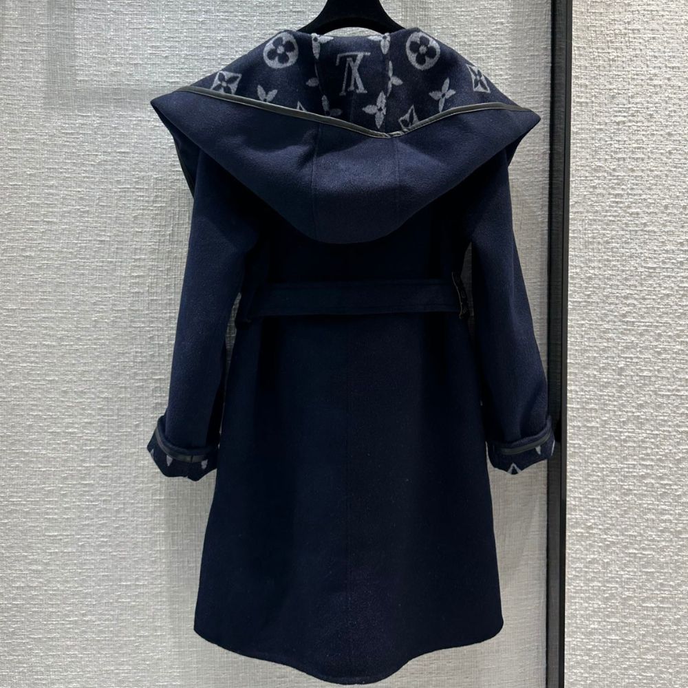 Louis Vuitton Classic Monogram Wool Blue Coats