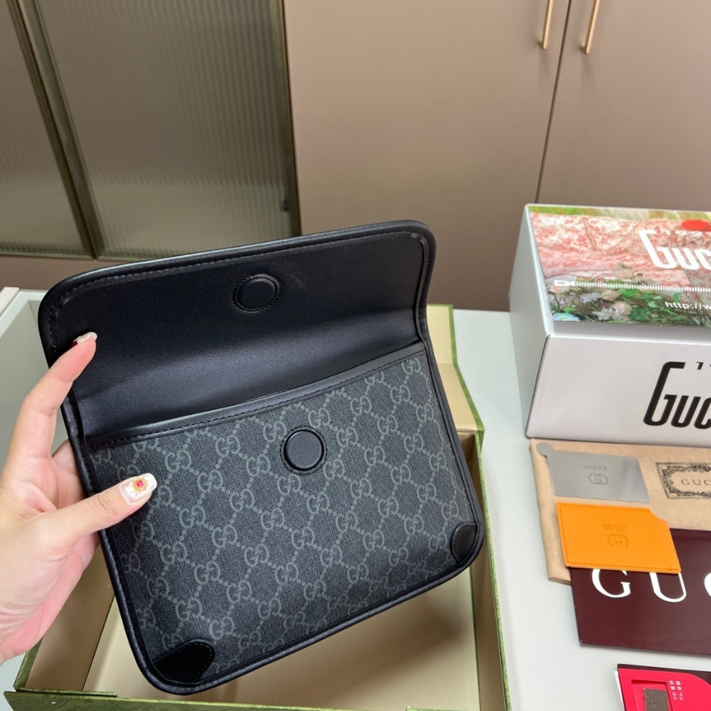 Gucci GG Black Small Belt Bag Black Supreme Canvas 24Cm