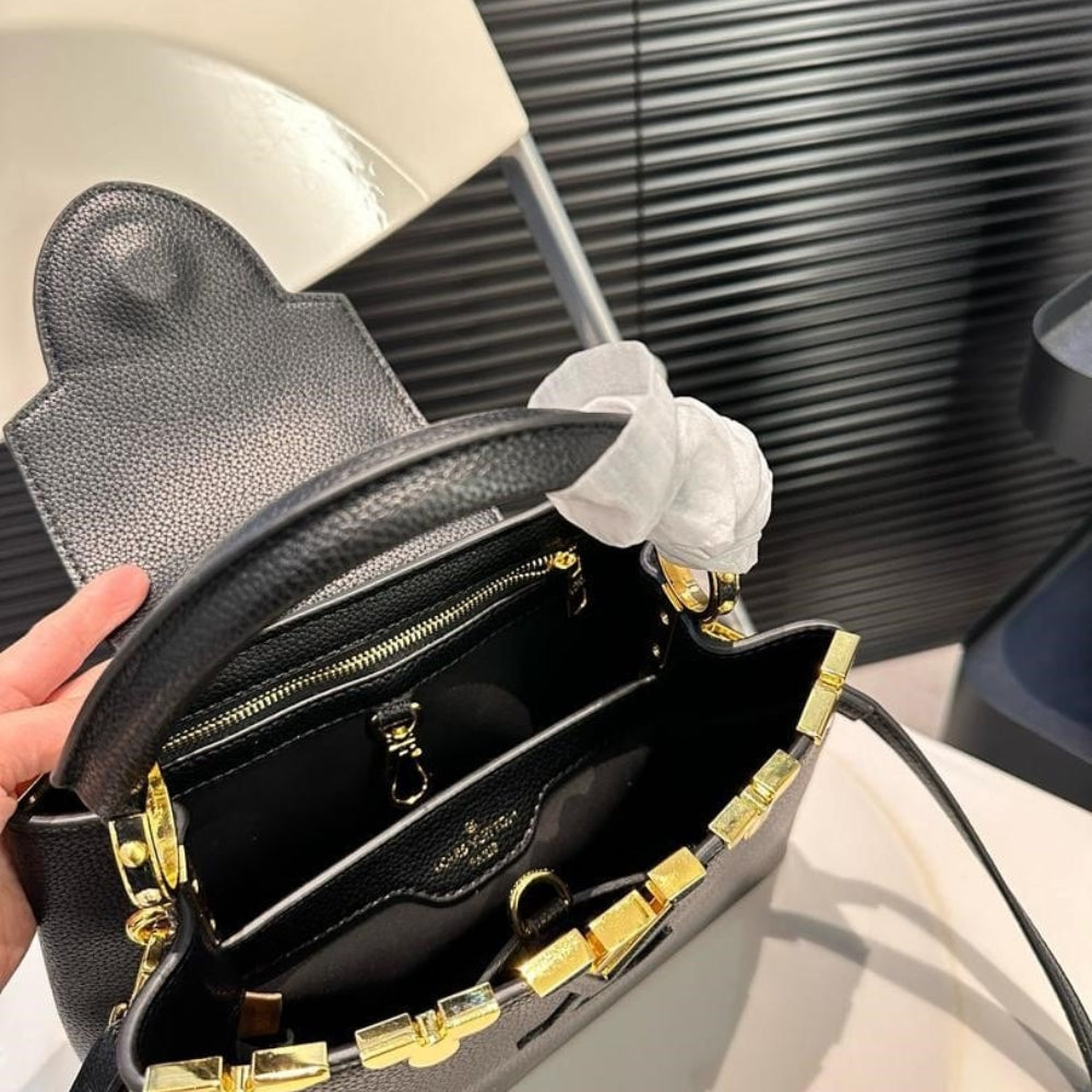 Louis Vuitton Capucines MM Bag Black 27Cm M54663