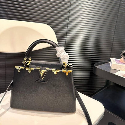 Louis Vuitton Capucines MM Bag Black 27Cm M54663