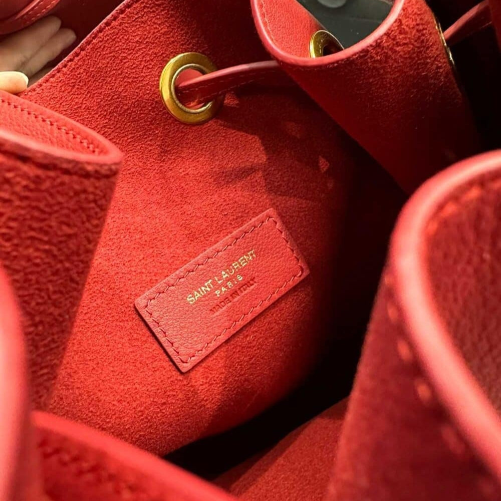 Saint Laurent Paris VII Large Flat Hobo Bag In Smooth Leather Bag Red 44Cm
