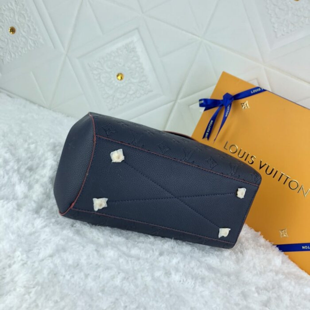 Louis Vuitton Montaigne MM Monogram Empreinte Leather Navy Blue 33Cm M42746
