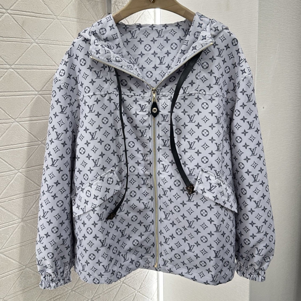 Louis Vuitton Monogram Pattern Parka Jacket Black White 1Ahzpf